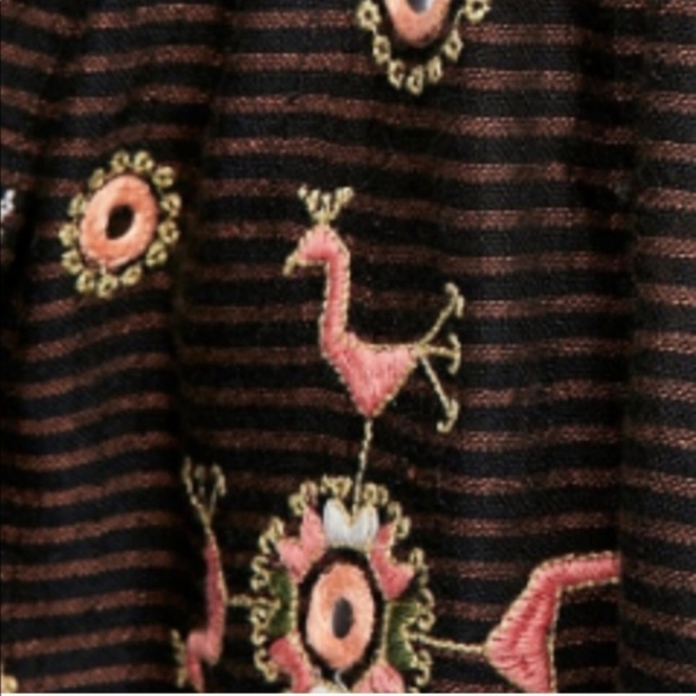 Free People Embroidered Mirror Bead Top $128 NWT S - Picture 3 of 4